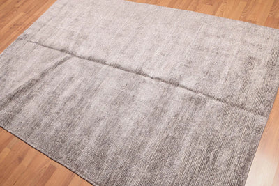 5' x 8' Hand Knotted Textured Industrial Bamboo Silk Area rug Gray 5x8 - Oriental Rug Of Houston