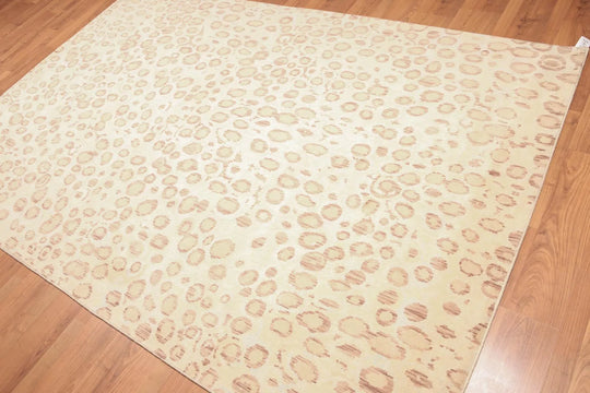 6' x 9' Contemporary Designer 100% Wool Modern Area Rug Aqua