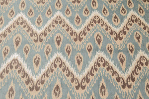 5' x 8' Hand Knotted IKAT Design Wool & Bamboo Silk Area rug Aqua - Oriental Rug Of Houston