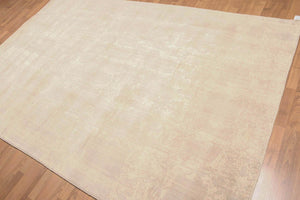 6' x 9' Hand Knotted Abstract Design Distress Look Area rug Tan - Oriental Rug Of Houston