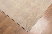 6' x 9' Hand Knotted Abstract Design Distress Look Area rug Tan
