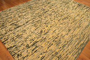 8' x 10' High end Wool Full Pile Tibetan Hand Knotted Area Rug Modern 8x10 Pale Yellow - Oriental Rug Of Houston