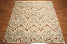 8' x 10' Hand knotted Oriental area rug 100% Wool pile 8x10 Modern Beige - Oriental Rug Of Houston