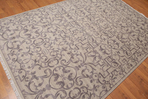 6' x 9' Hand Knotted Transitional 100% Wool Oriental Area Rug Gray