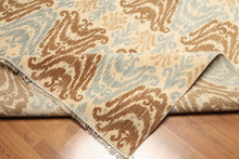 6' x 9' Hand knotted Transitional Oriental area rug 100% Wool Ikat 6X9 Aqua - Oriental Rug Of Houston