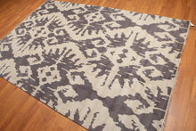6' x9'  Gray Dark  Grey Color Hand Knotted Oriental Wool Contemporary Oriental Rug