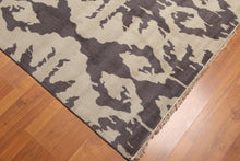 6' x 9' Tone On Tone Abstract Print Hand Knotted 100% Wool Area rug Gray - Oriental Rug Of Houston