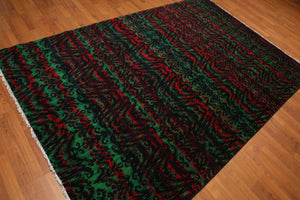 6' x 9' Modern Graphic Area Rug Hand Knotted 100% Wool Green - Oriental Rug Of Houston