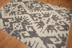 6' x9'  Gray Gereenish Gray Color Hand Made Oriental Rug Wool Traditional Oriental Rug