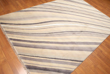 6' x 9' Hand Knotted Designer Area Rug Wool & Bamboo Silk Beige