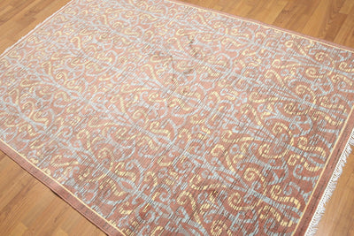 5' x 7' Hand knotted 100% Wool Rug Carpet Transitional Brown - Oriental Rug Of Houston