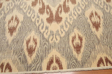 8' x 10' Hand Knotted 100% Wool Ikat Bold Design Oriental Area Rug Beige - Oriental Rug Of Houston