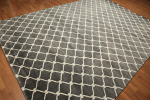 8' x 11' High end 100% wool Tibetan Hand Knotted Designer Rug Modern Gray - Oriental Rug Of Houston