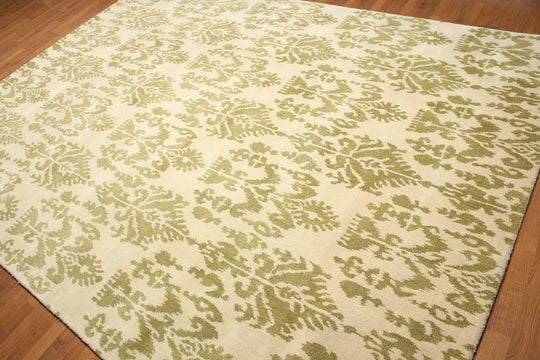 8x11 Vanilla & Mustard Handmade 100% Wool Traditional Oriental Area Rug