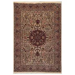 4' x 6' Hand Knotted 100% Wool 16/18 Pak Persian 300 KPSI Area Rug Ivory