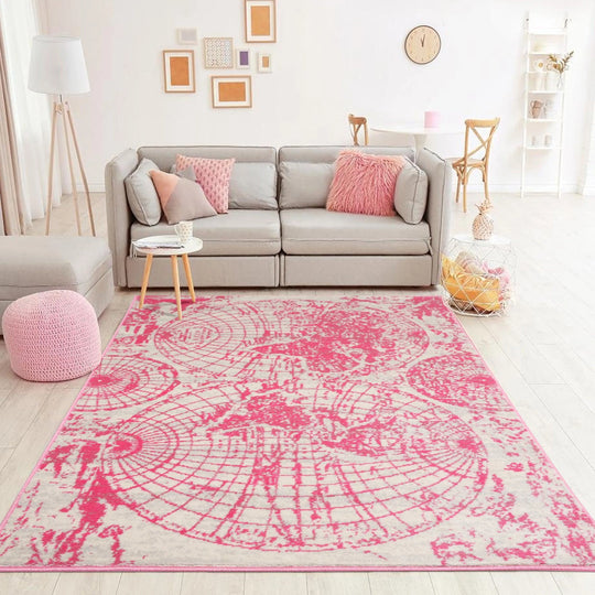 Multi Size Multi Color Machine Made Polypropylene Map Design Oriental Area Rug