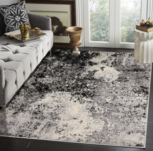 Gray Ivory Black Color Machine Made Persian style rugs.