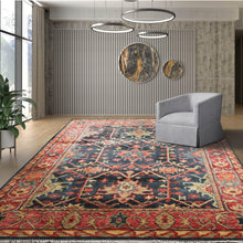 Multi Sizes Blue, Coral Hand Knotted Muted Turkish Oushak 100% Wool Arts and Craft Traditional Oriental Area Rug - Oriental Rug Of Houston