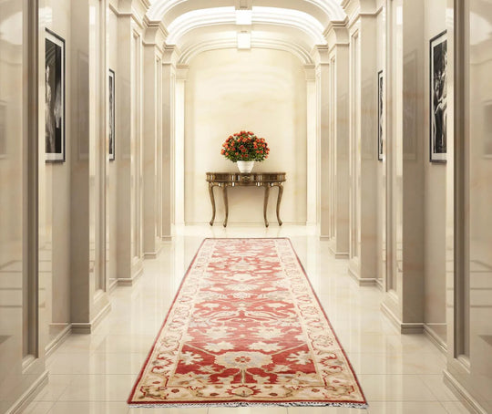 2'3''x11'11'' Hand Knotted Oushak 100% Wool Oushak Traditional Oriental Area Rug Rust, Beige Color Runner