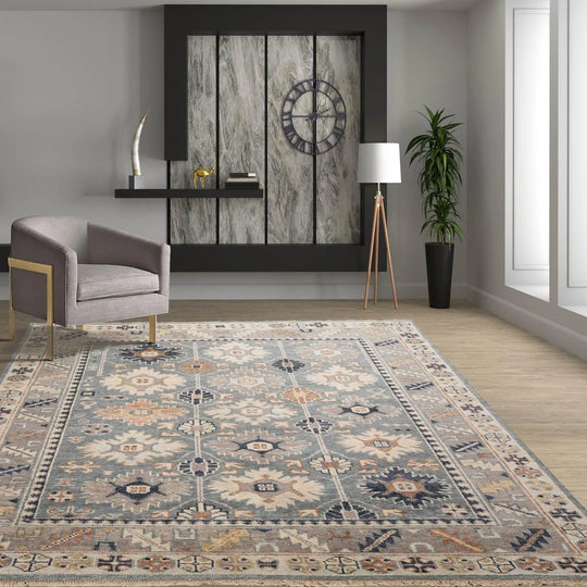 7' 11''x10' Hand Knotted Oushak 100% Wool Arts & Crafts Oriental Area Rug Slate, Taupe Color