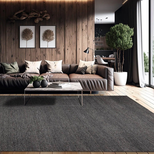 9' x 12' Hand Woven Handmade Flatweave  100% Wool  Modern & Contemporary  Oriental Area Rug Charcoal, Color