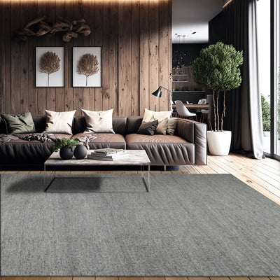 9' x 12' Hand Woven Handmade Flatweave 100% Wool Modern & Contemporary Oriental Area Rug Slate Color - Oriental Rug Of Houston