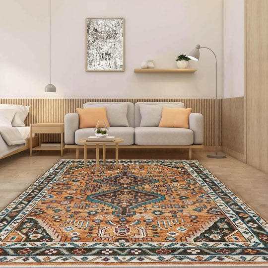 7' 11''x10' Hand Knotted LoomBloom Muted Turkish Oushak 100% Wool Transitional Oriental Area Rug Burnt Orange, Beige Color