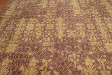 9' x 12' Hand Knotted Erased Pattern Botanical Wool Pile Area Rug Brown - Oriental Rug Of Houston