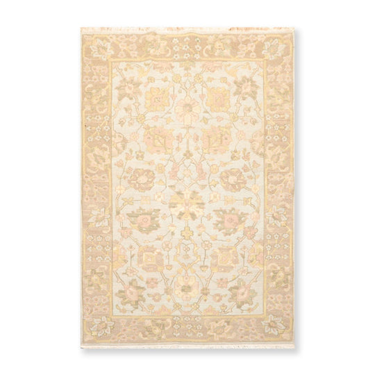 3'10" x 5'10" Hand Knotted Reversible Wool Area Rug Blue