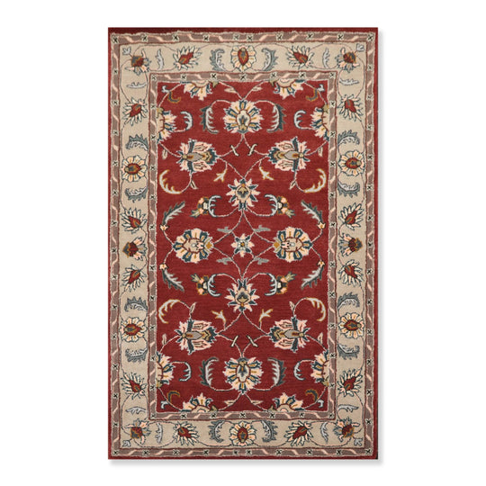 5' x 8' Handmade 100% Wool Traditional Oriental Area Rug Plum