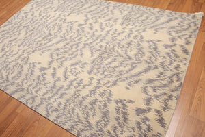 6' x 9' Hand Knotted Modern Abstract 100% Wool Area rug Beige - Oriental Rug Of Houston