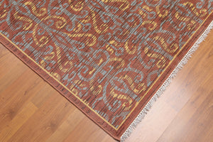 5' x 8' Hand Knotted 100% Wool Transitional Oriental Area rug Rust - Oriental Rug Of Houston