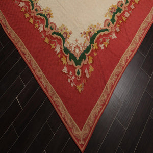 11'10" x 13'5" Hand Woven French Aubusson 100% Wool Area Rug Beige - Oriental Rug Of Houston