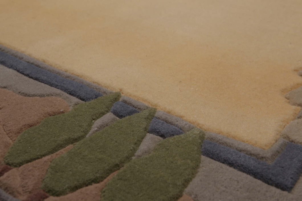 4' x 6' Handmade 100% wool Plus Pile area rug Vanilla - Oriental Rug Of Houston