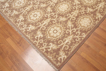 6' x 9' Hand Knotted Damask Wool & Bamboo Silk Area rug Brown