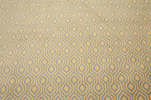 9' x 12' Hand knotted Honeycomb Wool Full Pile Area Rug Light blue Gold