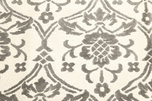 High End wool & silk Tibetan Hand Knotted Designer Area Rug Ivory 8' x 10' - Oriental Rug Of Houston