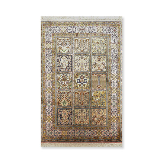 Persian Oriental Area Rug Hand Knotted 100% Silk Traditional Dabba Box  400 KPSI (2'6"x4')