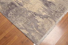 6' x 9' Hand Knotted Designer Grunge/Distress Look Wool Area rug Beige - Oriental Rug Of Houston