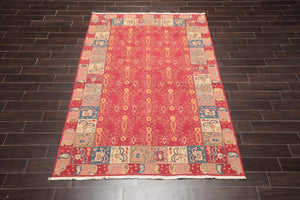 5'10" x 8'10" Hand Knotted 100% Wool Reversible Oriental Area Rug Red - Oriental Rug Of Houston
