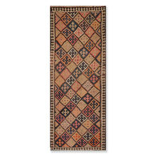 5'2" x 12'9" Vintage Hand Woven Southwestern Kilim 100% Wool Area Rug Brown - Oriental Rug Of Houston