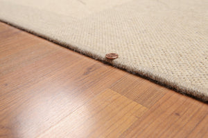 5'3" x 7'4" Contemporary Flat Pile Belgian 100% Wool Area Rug Beige - Oriental Rug Of Houston