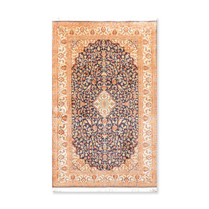 Persian Oriental Area Rug Hand Knotted 100% Silk Traditional Kashan 400 KPSI (3'x5') - Oriental Rug Of Houston