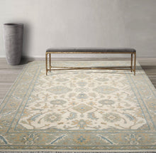 Muted Turkish Oushak 8’11" x 11’11” Hand Knotted 100% Wool Area Rug Cream - Oriental Rug Of Houston