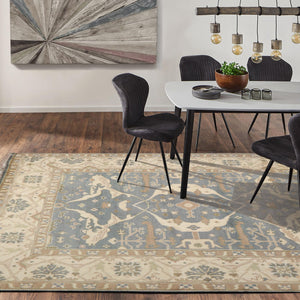 8’3" x 9’10” Muted Turkish Oushak Hand Knotted 100% Wool Area Rug Slate - Oriental Rug Of Houston