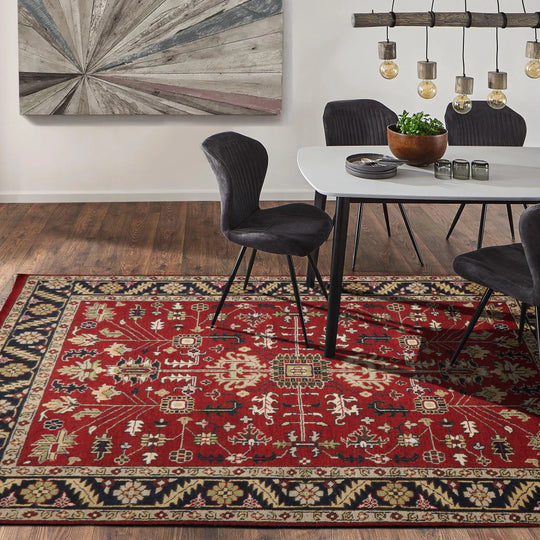 9x12 Red, Navy Hand Knotted Turkish Oushak 100% Wool Arts & Crafts Oriental Area Rug