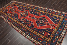 4'7" x 11'9" Hand Knotted Wool Traditional Runner Vegetable dyes Area Rug Red - Oriental Rug Of Houston