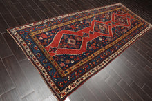 4'7" x 11'9" Hand Knotted Wool Traditional Runner Vegetable dyes Area Rug Red