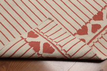 4'x6' Handmade Reversible Dhurry Kilim 100% wool area rug Modern Ivory - Oriental Rug Of Houston