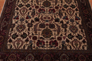6'1" x 8'7" Hand Knotted 250 KPSI Superfine Wool Oriental Area rug Beige - Oriental Rug Of Houston